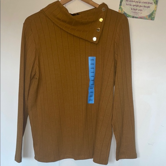 Rafaella Tops - Rafaella Yellow Cowl Neck Top